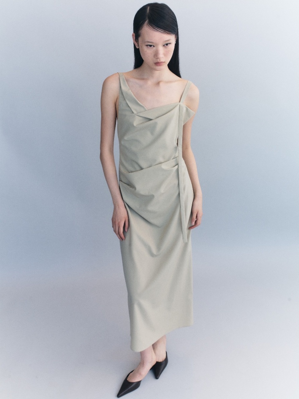 NWT Courtney Zheng Origami Wool Backless Dress Sz 6